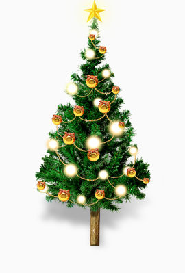 圣诞闪光发光彩球树