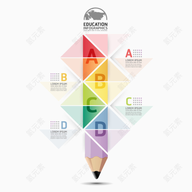 矢量铅笔信息图