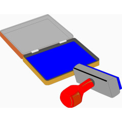 卡通蓝色印章矢量