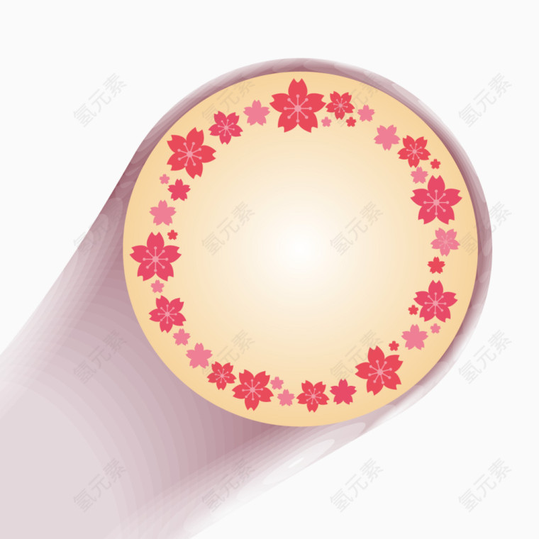 矢量红色花牌