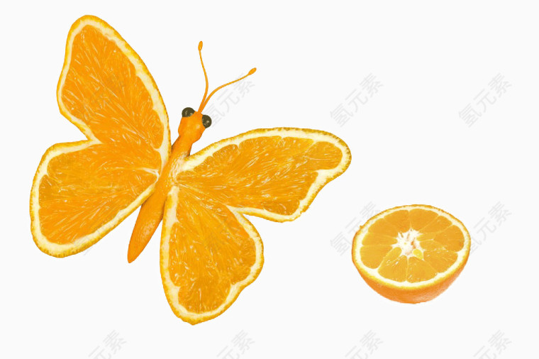 黄色蝴蝶橘子