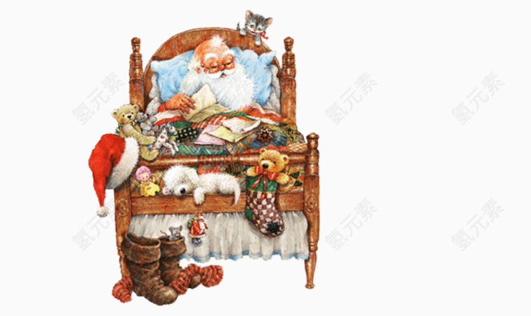 圣诞老人在床上