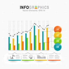 矢量PPT信息图表统计数据素材