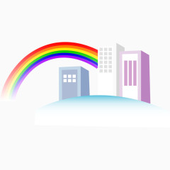 彩虹与建筑物