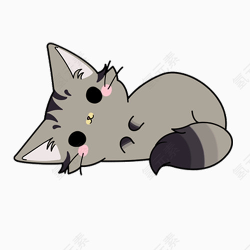 大猫装饰灰色可爱卡通