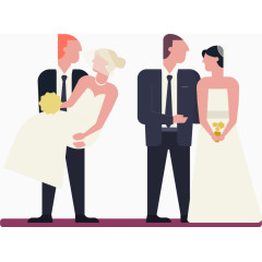 抽象画新婚人物插画