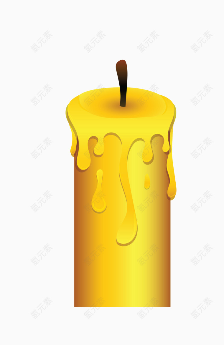 矢量黄色蜡烛照明