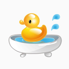 黄色儿童玩具鸭子洗澡