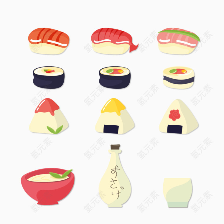 创意日本料理矢量素材