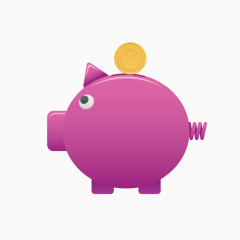紫红色的小猪储钱罐