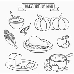 感恩节标签手绘玉米卡片图标图片