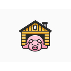 睡觉猪猪插画素材