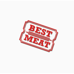 红色卡通扁平最好的肉标签