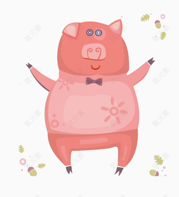 螺旋形猪鼻子的粉色小猪