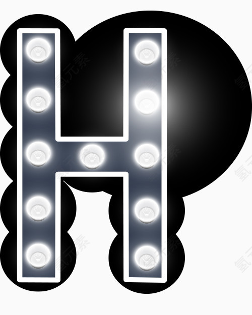 矢量LED灯字母h