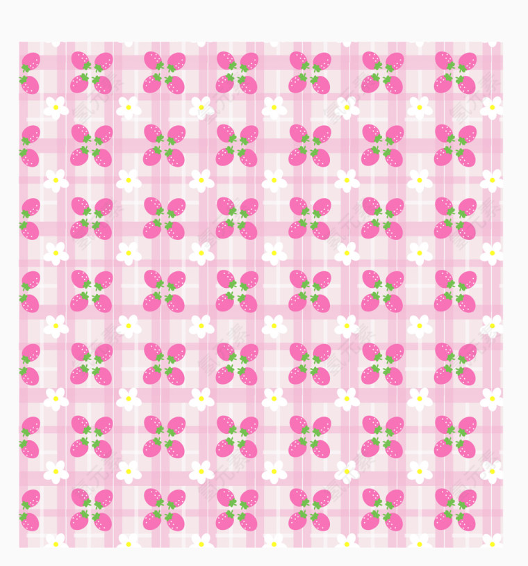 矢量粉色花朵格纹