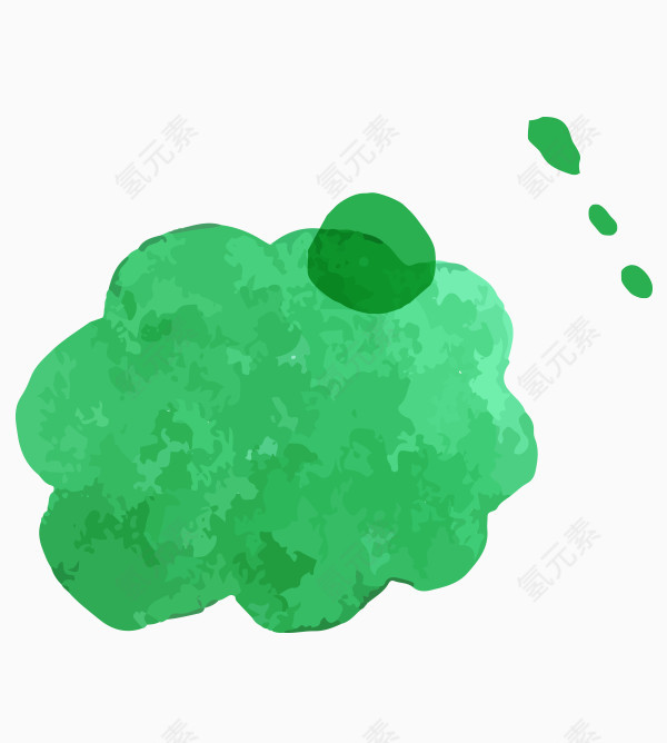 矢量绿色笔触云朵