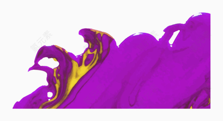 紫色波浪png免费素材矢量