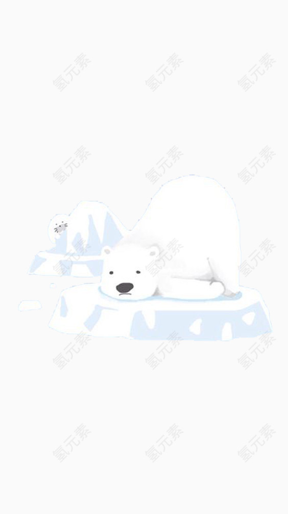 北极熊与冰山