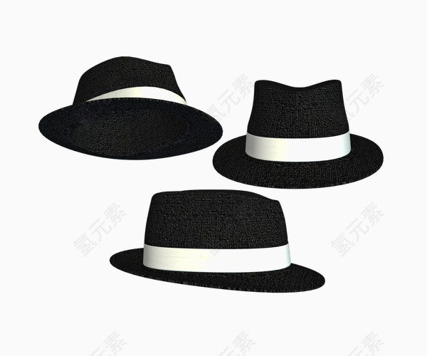 黑白色礼帽