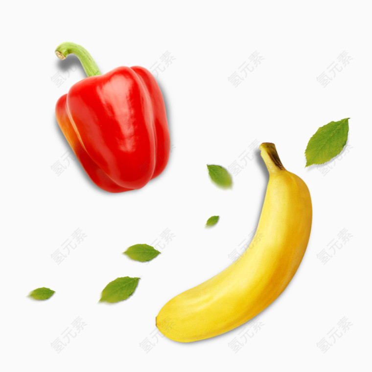 红色彩椒黄色香蕉