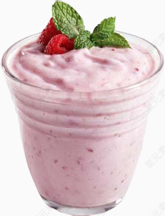 草莓冰沙素材免抠