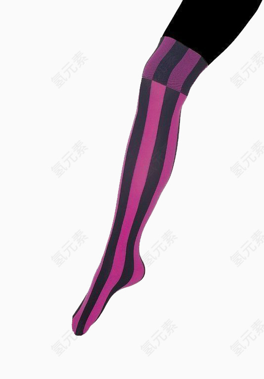 紫色条纹膝盖长袜