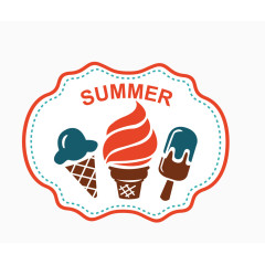 矢量多色夏季元素冰激凌甜筒雪糕