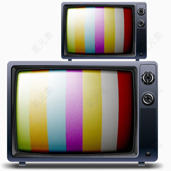 七彩条纹显示屏老式电视机