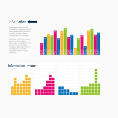 多彩数据图表矢量图图片下载