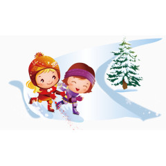 滑雪儿童冬季旅游素材