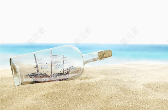沙滩上的漂流瓶