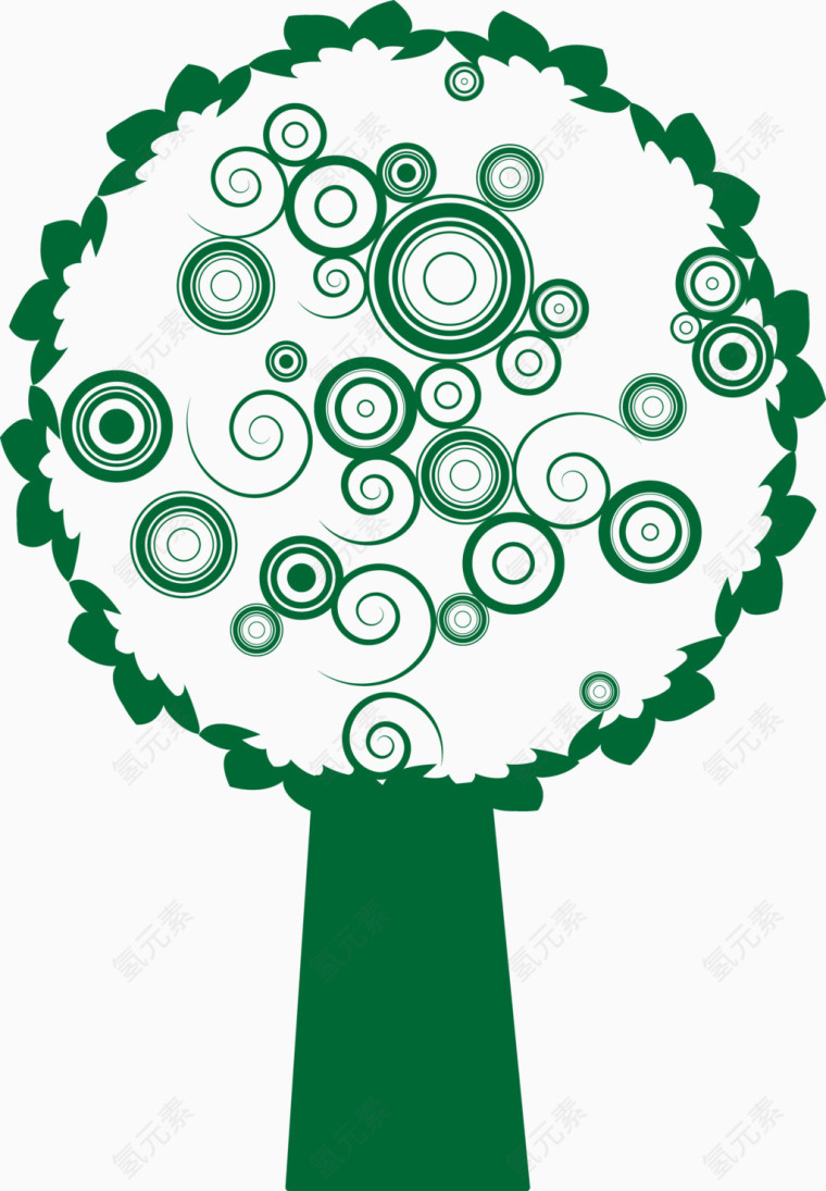 绿色花环装饰矢量图