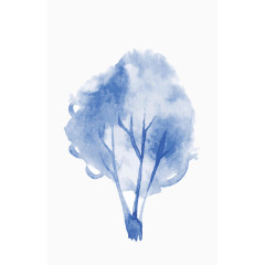 蓝色简约树