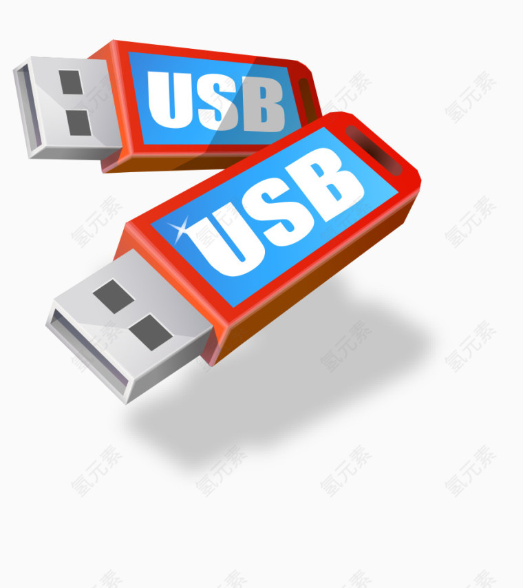 矢量插画卡通儿童画USB