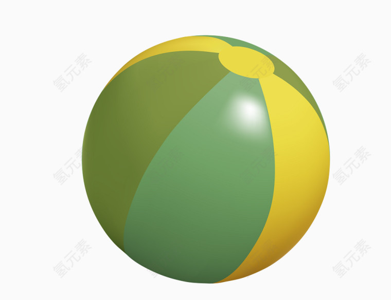 矢量黄绿色立体皮球