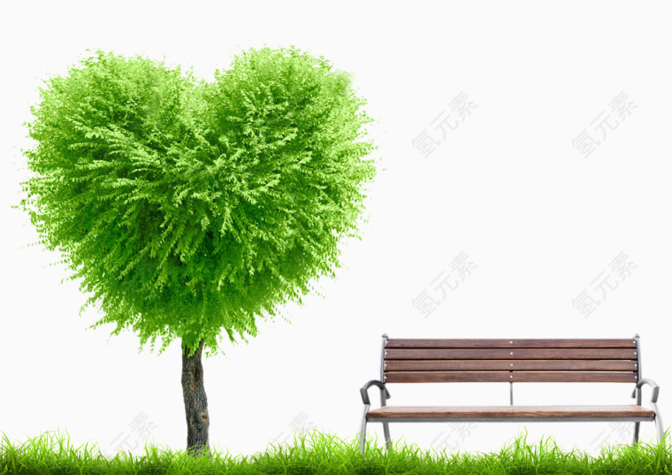 绿色爱心大树