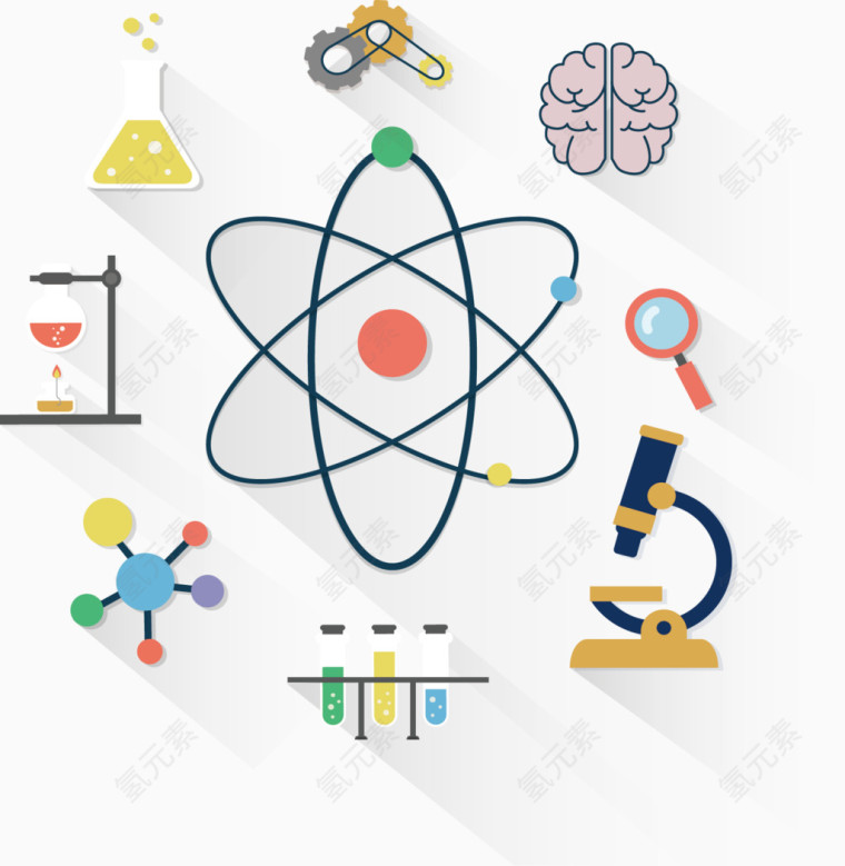 矢量手绘科学图标