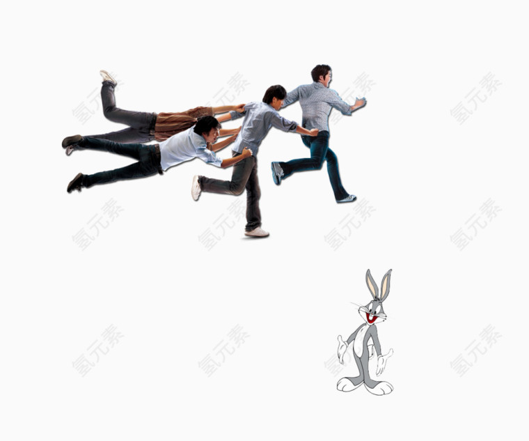 奔跑的人卡通兔子