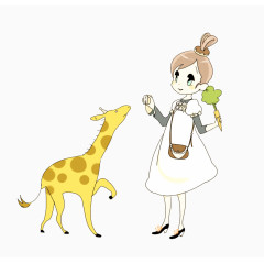 小长颈鹿与小女孩