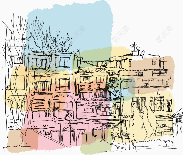 土耳其街景素描