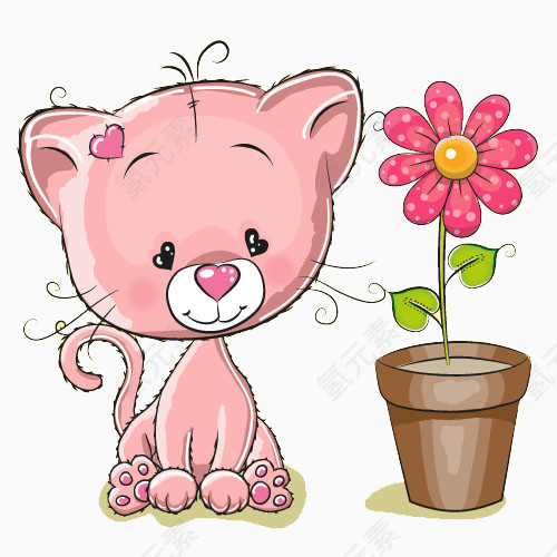 粉色卡通猫