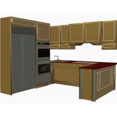 厨房橱柜工作台3D素材