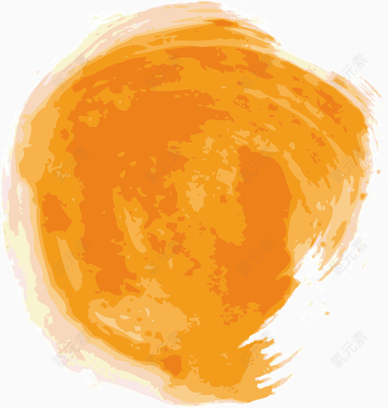 橙色水彩墨迹