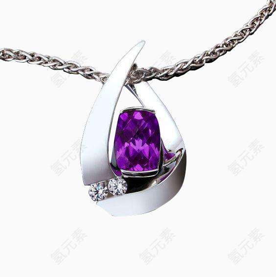 紫色宝石吊坠