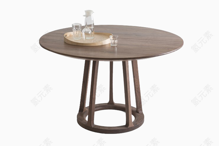 韩式圆形餐桌家具素材
