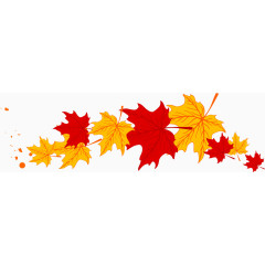立绘彩绘秋天枫叶矢量透明