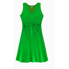 矢量绿色时尚女士连衣裙