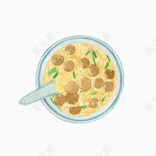 蘑菇汤手绘画素材图片