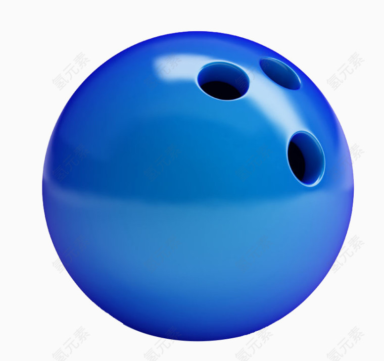 蓝色质感保龄球